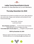 December 12 ladies tennis & social